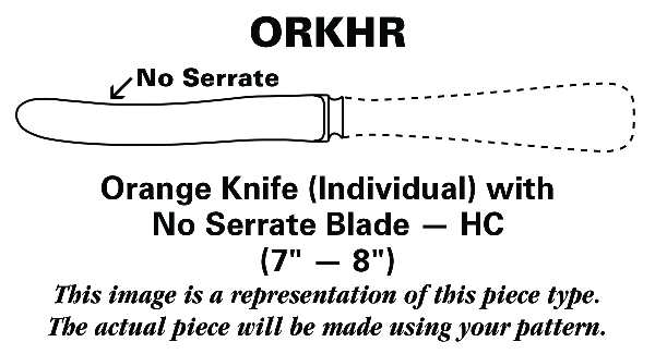 Marquis (Sterling) Orange Knife Individual with No Serrate Blade HC