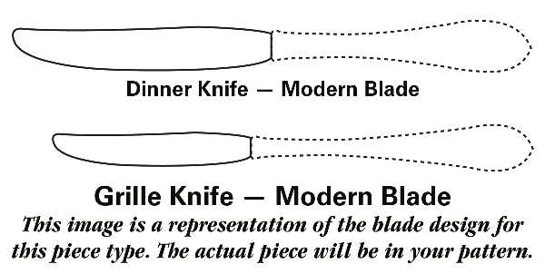 Continental (Sterling, 1908) Modern Long Handle Dinner Grille Knife