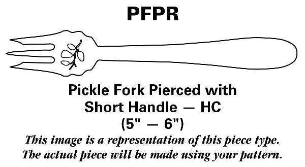 Carlyle (Stainless, Gold Accent) Pickle Fork Pierced with Short Handle HC