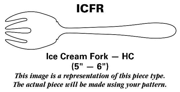 Hampton (Sterling, 1934, No Monograms) Ice Cream Fork HC