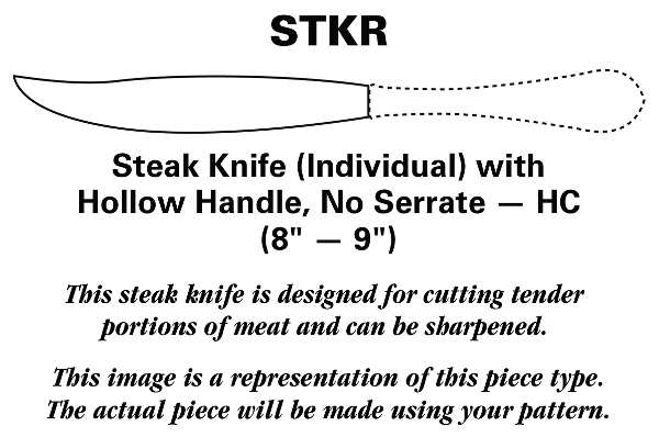 Regal (Dirigold, No Clover) Steak Knife Individual Hollow, No Serrate HC