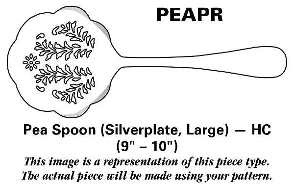 Regal (Dirigold, No Clover) Pea Spoon Silverplate Large HC
