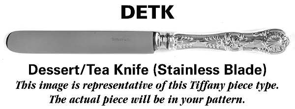 Hampton (Sterling, 1934, No Monograms) Dessert/Tea Knife with Stainless Blade