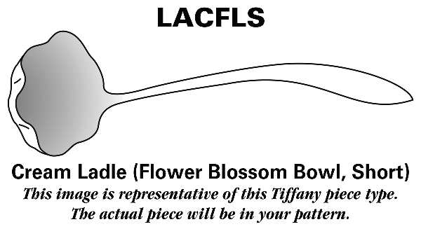 Hampton (Sterling, 1934, No Monograms) Short Flower Blossom Cream Ladle