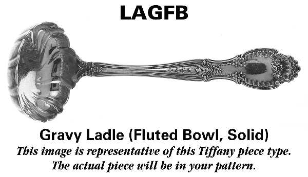 TIS41 (Sterling) Solid Gravy Ladle with Fluted Bowl