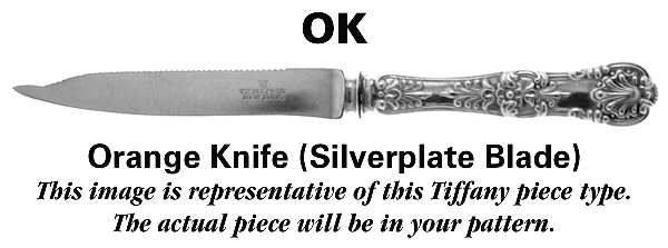 Feather Edge (Sterling, 1901) Orange Knife with Silverplate Blade