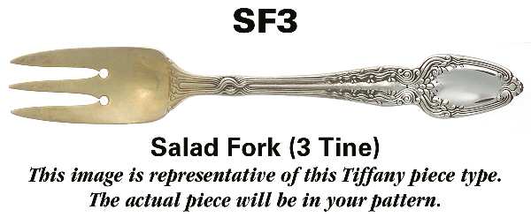 Clinton (Sterling, 1912, M-T-C Stamp) 3-Tine Salad Fork