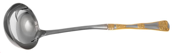 Old Country Roses (Stnls, Gold Acct) Soup Ladle with Stainless Bowl HC