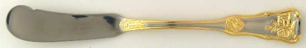 Old Country Roses (Stnls, Gold Acct) Flat Handle Butter Spreader