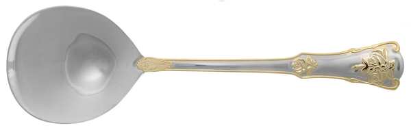 Old Country Roses (Stnls, Gold Acct) Solid Smooth Casserole Spoon