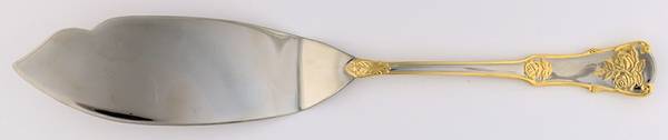 Old Country Roses (Stnls, Gold Acct) Large Solid Fish Serving Knife