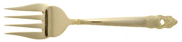 Bridgeport (Gold Electroplate) Medium Solid Cold Meat Serving Fork
