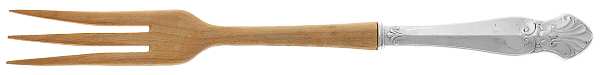 RZ1 (Sterling) Salad Serving Fork with Wooden Prongs