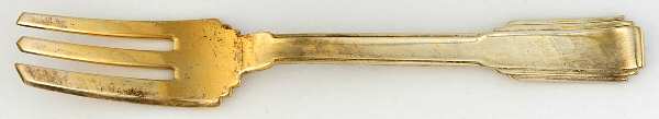 Art Deco (Gold Electroplate) 3 Tine Pastry Fork