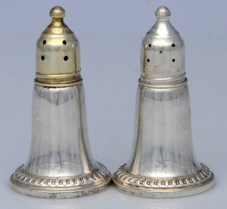 168 (Sterling, Hollowware) Weighted Salt and Pepper Set