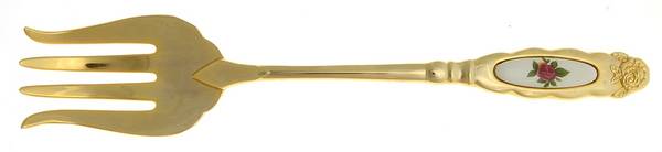 RDF21 (Gold Electroplate) Solid Salad Serving Fork