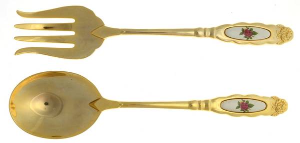 RDF21 (Gold Electroplate) (2 Pc) Solid Salad Set