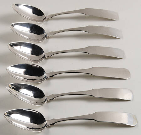Coin Silver Flatware Tablespoon (Serving Spoon) - Set of 6 by Richard Ewing Smith