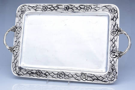 Aztec Rose (Sterling, Hollowware) Large Waiter Tray