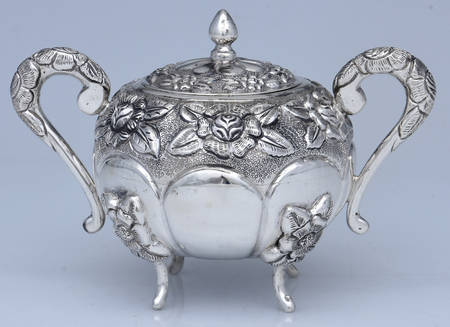Aztec Rose (Sterling, Hollowware) Sugar Bowl & Lid