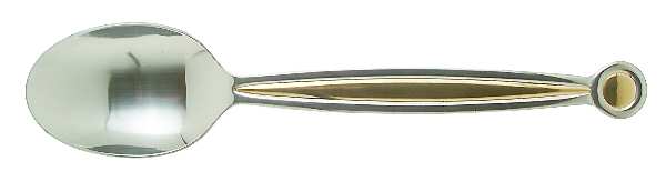 Anelli Gold (Stainless, Gold Accent) Solid Serving Spoon