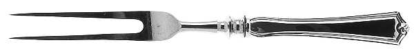 Potomac (Sterling, 1930, No Monograms) Small Steak Carving Fork with Stainless Prongs