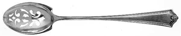 Potomac (Sterling, 1930, No Monograms) Pierced Bowl Short Handle Olive Spoon