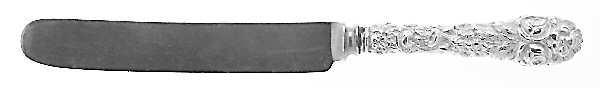 Hand Chased Rose (Sterling, 1906) Old French Hollow Knife with Bolster