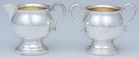 Silverplate Hollowware Mini Creamer & Open Sugar by Sheridan Silver Co