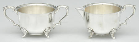 Silverplate Hollowware Creamer & Open Sugar-Mini by Sheridan Silver Co