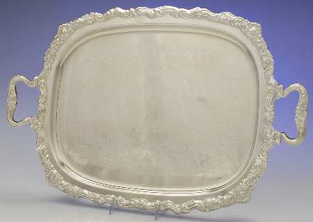 Silverplate Hollowware Medium Footed Waiter Tray by Sheridan Silver Co