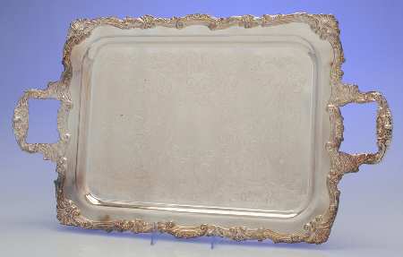 Silverplate Hollowware Silverplate Waiter Tray by Sheridan Silver Co
