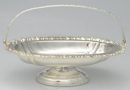 Silverplate Hollowware 8" Handled Bon Bon Bowl
