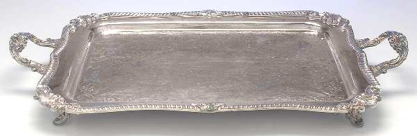 Shell & Gadroon (Silverplate, Hollowware) 21" Waiter Tray by Sheridan Silver Co