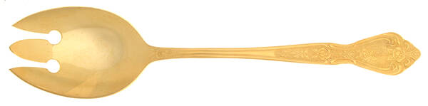 Gold Royalty (Gold Electroplate) Medium Solid Cold Meat Serving Fork