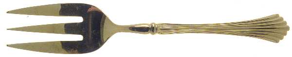 Pavilion (Gold Electroplate) Medium Solid Cold Meat Serving Fork