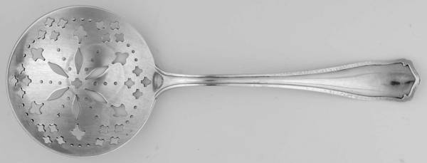 Dolores (Sterling, 1909, No Monograms) Large Pierced Pea Serving Spoon