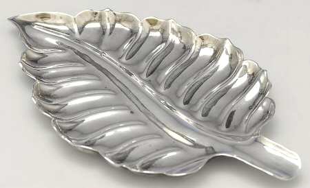 Sterling Hollowware Leaf Shape Bon Bon Bowl by Sanborns (Mexico)