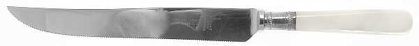 Victoria(Silverplate, Pearlhdl, Less Design Band) Cake Knife with Stainless Blade