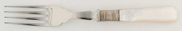 Victoria(Silverplate, Pearlhdl, Less Design Band) Individual Hollow Fish Fork, Stainless Tines