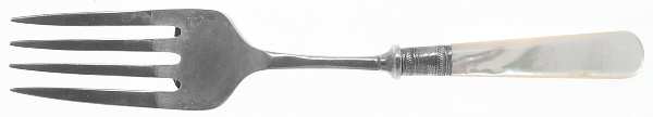 Victoria(Silverplate, Pearlhdl, Less Design Band) Solid Serving Fork