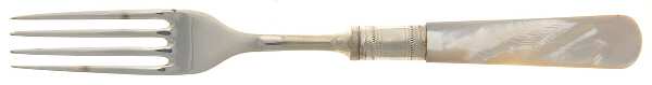 Victoria(Silverplate, Pearlhdl, Less Design Band) Individual Steak Fork W/Silverplate Tines