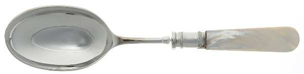 Victoria(Silverplate, Pearlhdl, Less Design Band) Dessert/Oval Soup Spoon
