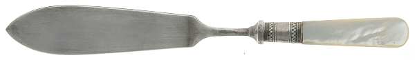 Victoria(Silverplate, Pearlhdl, Less Design Band) Individual Fish Knife with Silverplate Blade