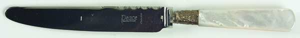 Victoria(Silverplate, Pearlhdl, More Design Band) Dessert/Luncheon Knife with Stainless Blade