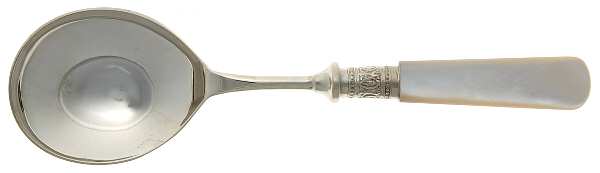 Victoria(Silverplate, Pearlhdl, More Design Band) Round Bowl Soup Spoon (Gumbo)