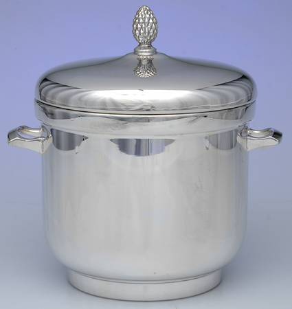 Silverplate Hollowware Ice Bucket & Glass Liner