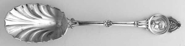 Medallion (Sterling, 1870) Coin Sugar Shell Spoon