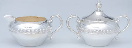 SDN10 (Silverplate, Hollowware) Mini Creamer & Open Sugar