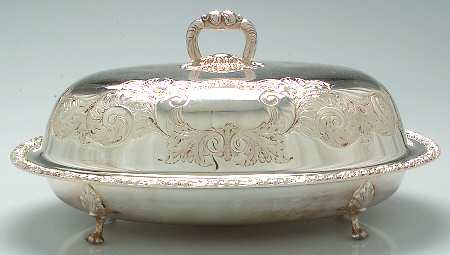 Silverplate Hollowware Oval Buffet Server No Glass Liner by Sheffield Silver Co (England)